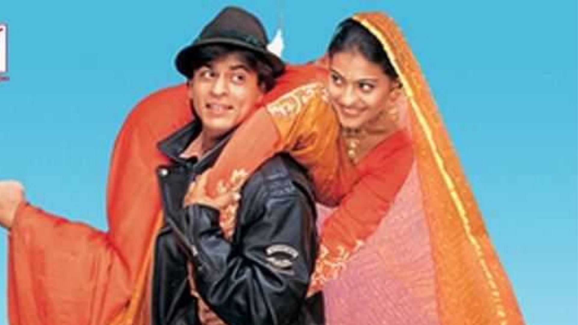 Shah Rukh Khan and Kajol in a poster for <i>Dilwale Dulhaniya Le Jayenge</i>.
