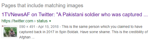 The man seen in the photo was not captured by the Indian Army, and the image dates back to April 2018.