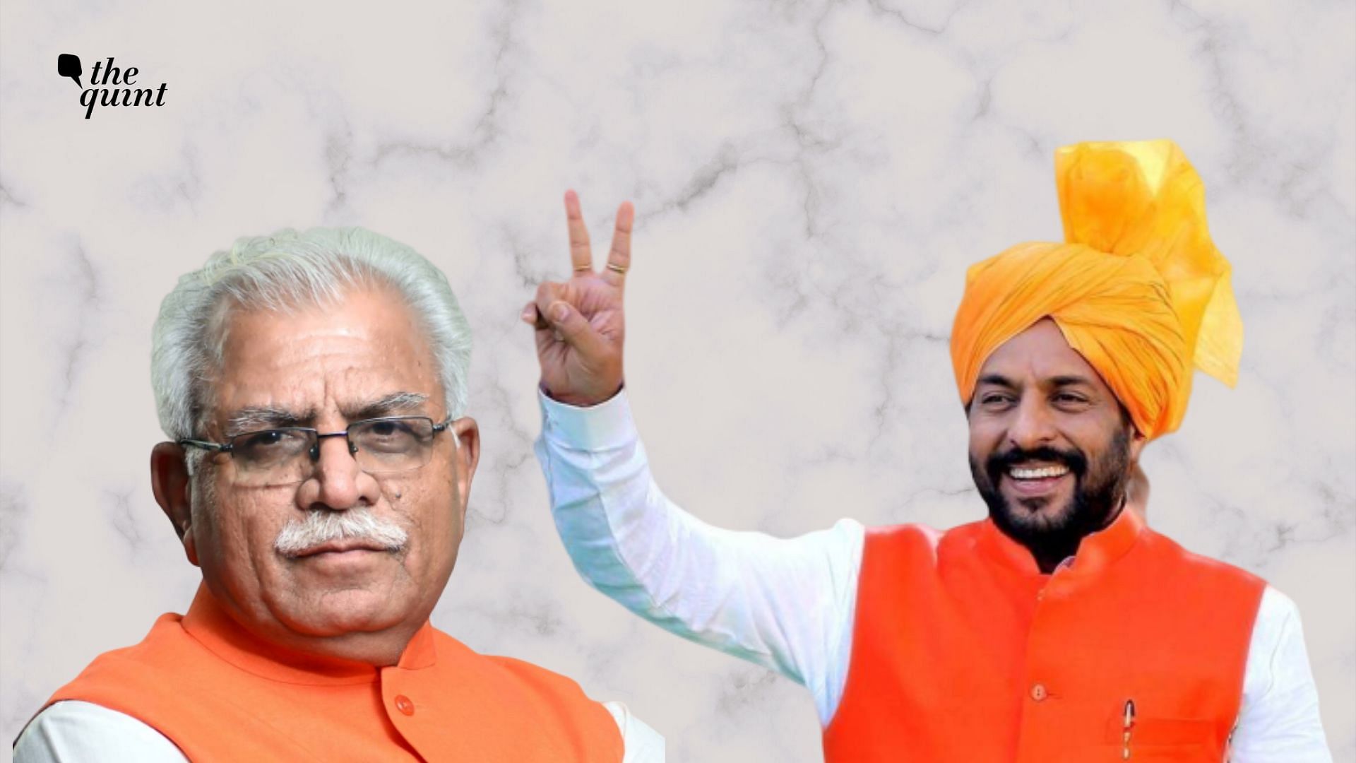 Haryana CM ML Khattar and Independent candidate Gopal Kanda.
