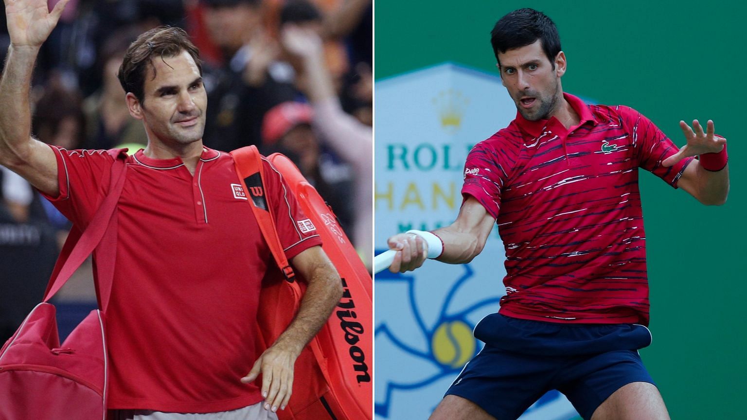 Roger Federer (Left) and Novak Djokovic.