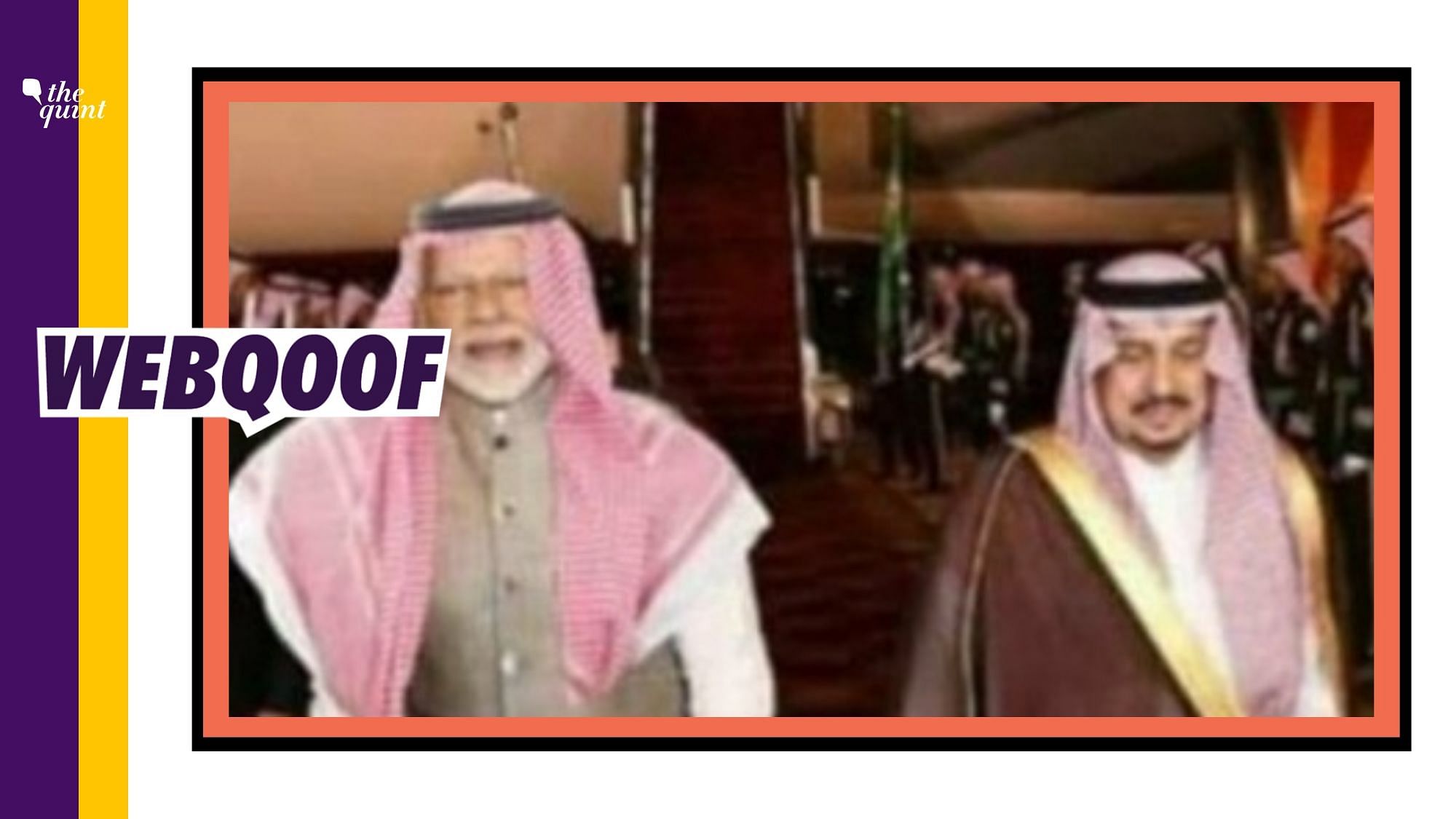 An image on social media falsely claimed that PM Narendra Modi wore Saudi Arabia’s traditional headdress during his visit.