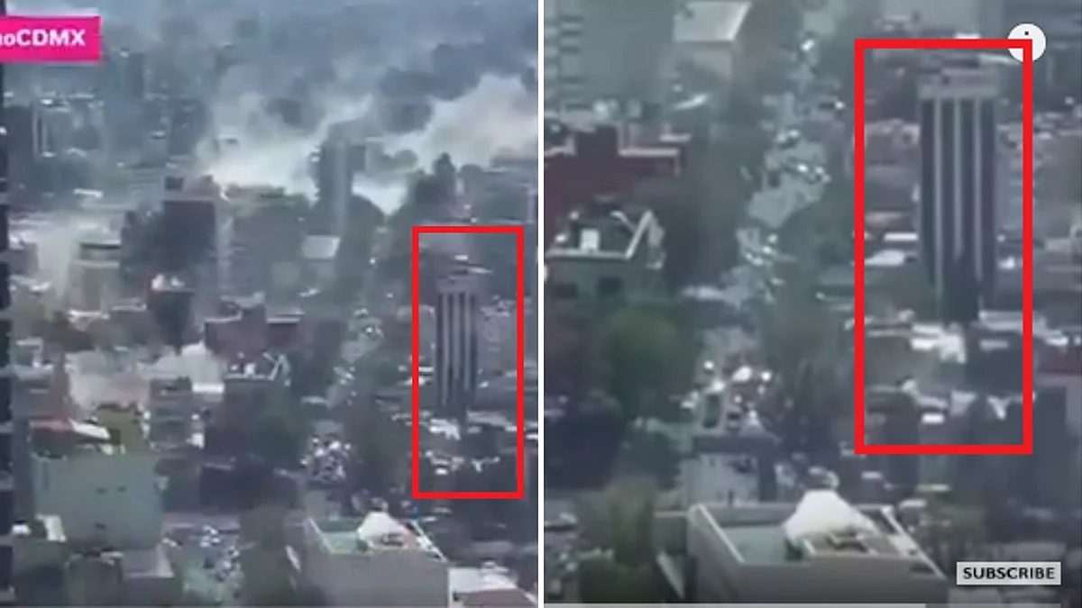 The image on the left shows the viral visuals while the one on the rights shows the visuals uploaded by BBC News on YouTube. 