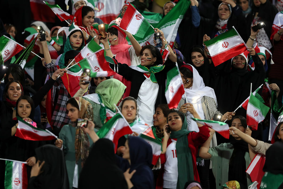 Iranian women attended a football match freely for the first time in decades, on Thursday.