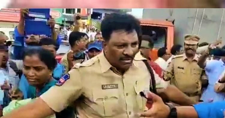 TSRTC Strike: Video of Woman’s Sari Held By Male Cop Sparks Row