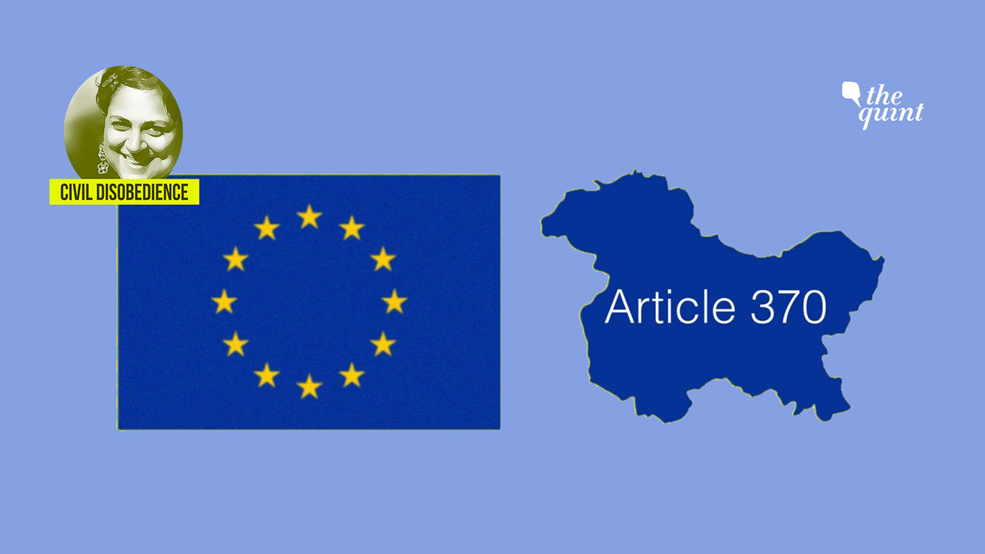 Image of EU flag (L) and Kashmir map (R) used for representational purposes.