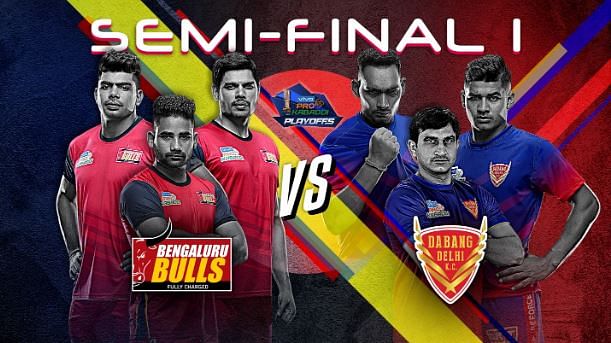 Four teams who have reached the semifinals are U Mumba, Dabang Delhi, Bengal Warriors and Bengaluru Bulls.