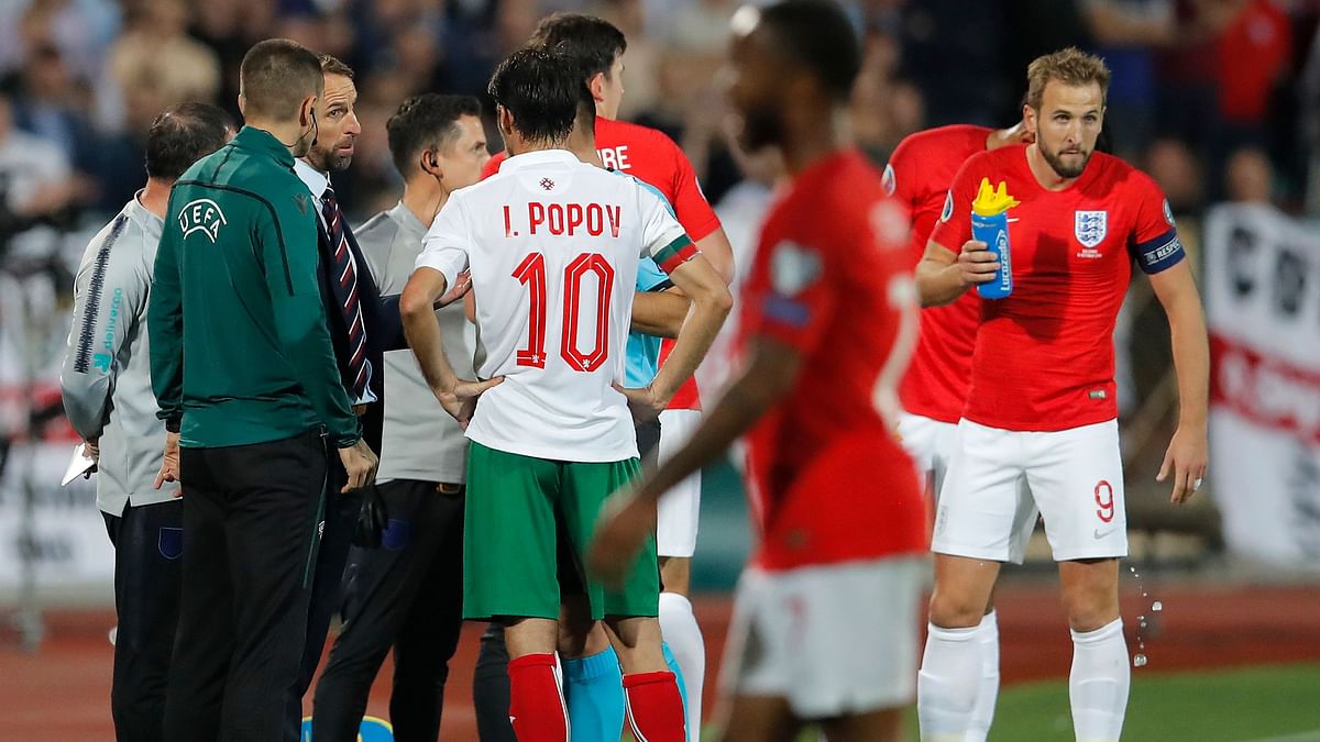 Bulgaria lost to England 6-0 in a Euro qualifying game that was halted twice due to racist behaviour from fans.