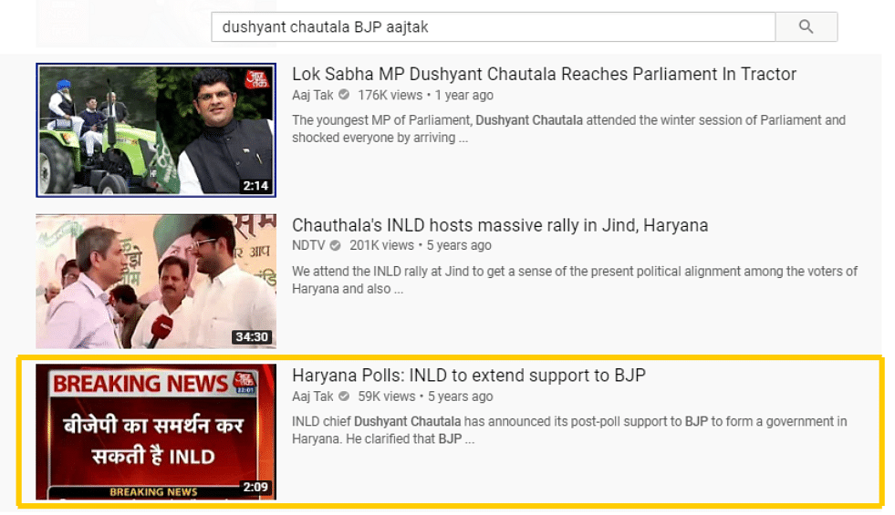 Dushyant Chautala’s 2014 statement is being falsely shared amid 2019 Haryana election.
