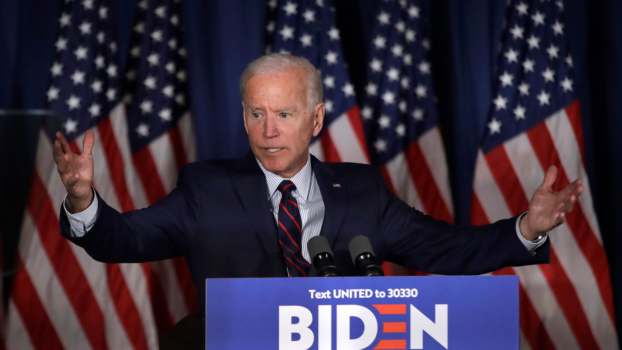 Democratic presidential candidate and former Vice President Joe Biden at a campaign event, held on Wednesday, 9 October.