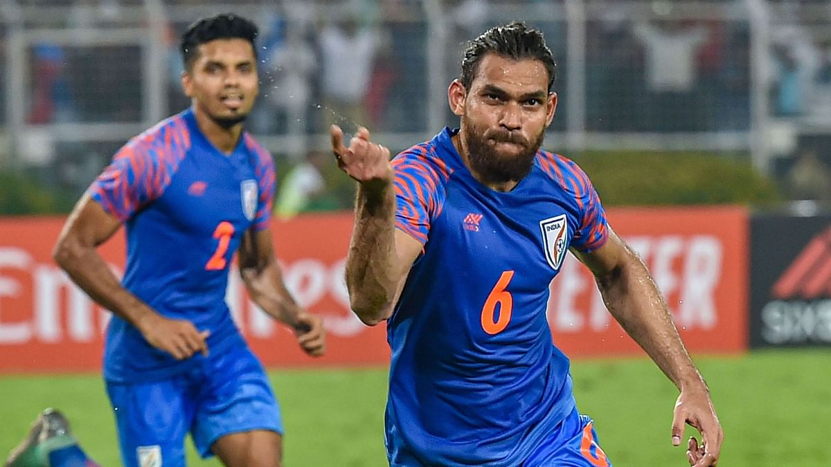 India’s Adil Khan nodded home a Brandon Fernandes corner kick in the 88th minute to help India equalise.