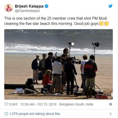PM Modi, on Saturday, had gone plogging on a beach in Mamallapuram in Tamil Nadu, videos of which went viral.