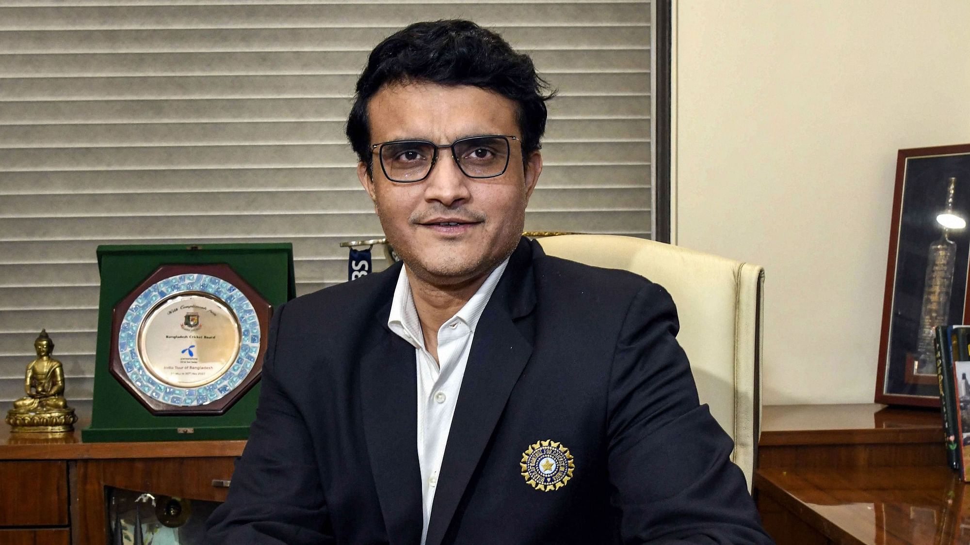 Sourav Ganguly addressing the media for the first time as BCCI President.&nbsp;