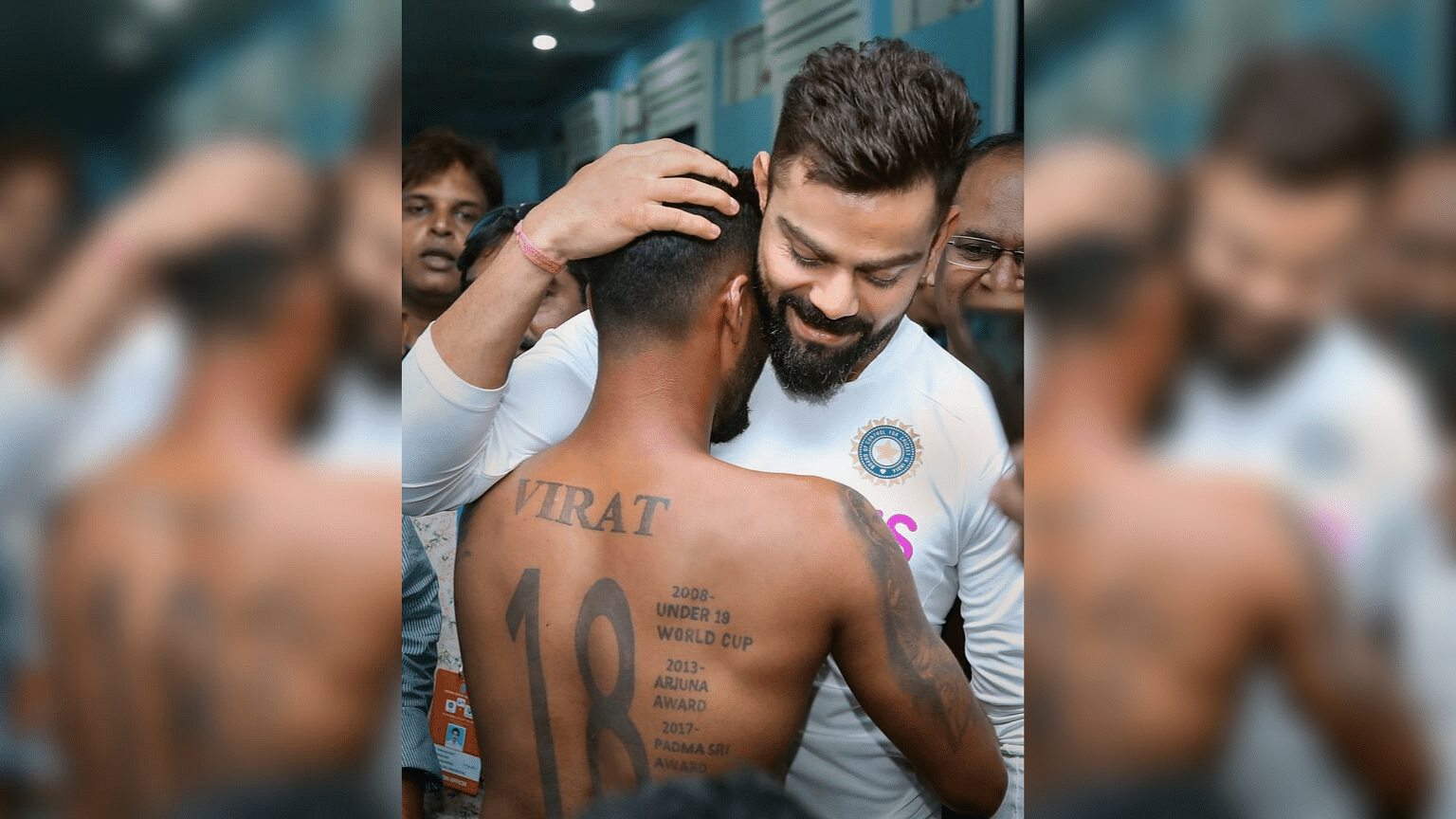 Virat Kohli meets a fan in Visakhapatnam ahead of the first Test between India and South Africa.