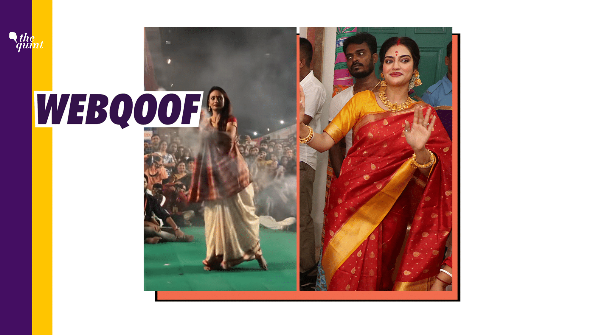 A viral video falsely claimed that it shows Bengal MP Nusrat Jahan performing Dhunchui dance.