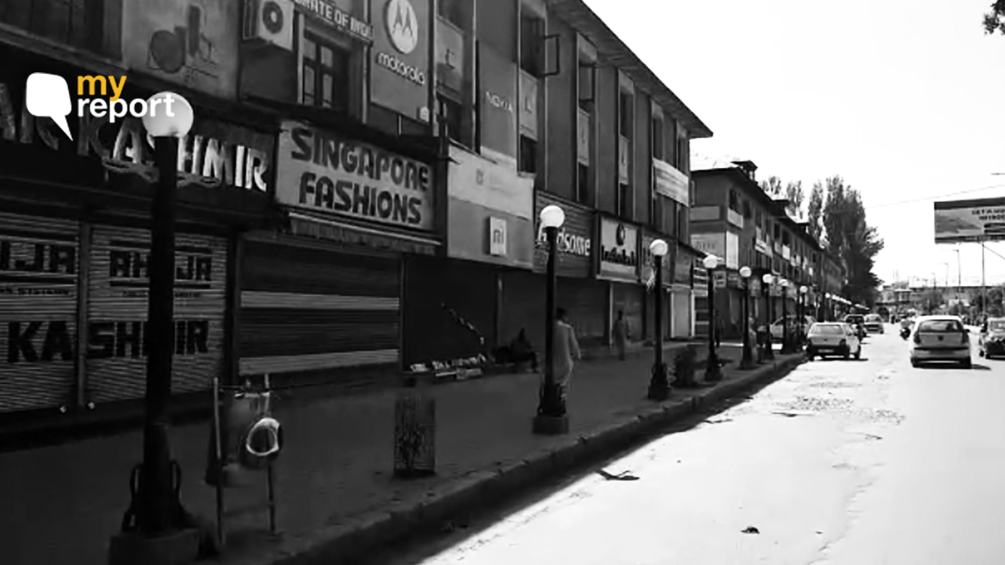 Empty streets in Srinagar.&nbsp;
