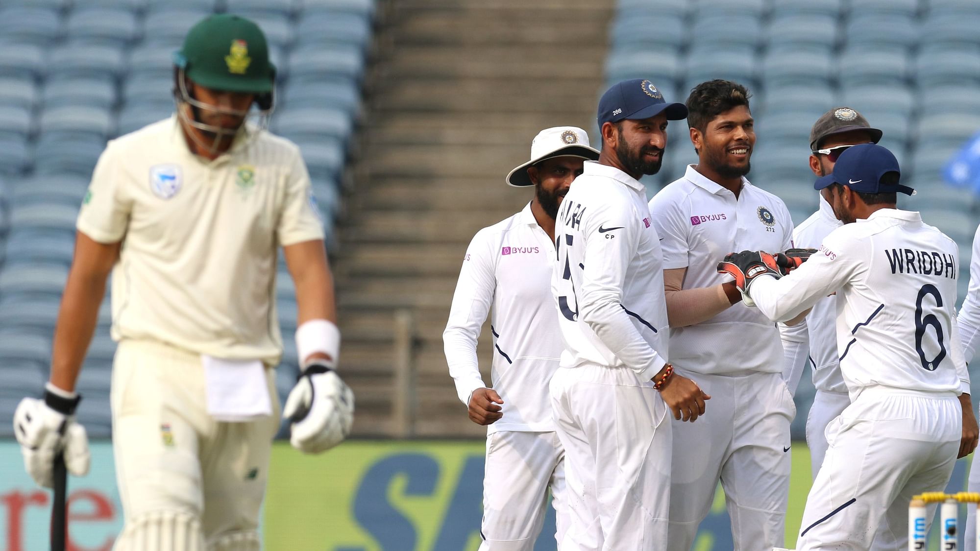 Live updates from the India vs South Africa Test at Pune. India won the series opener in Vizag on Sunday and this is the second match of the series.