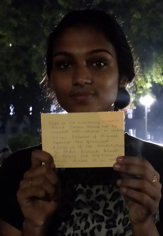 DU students took to writing postcards against sedition charges filed by Muzaffarpur police.