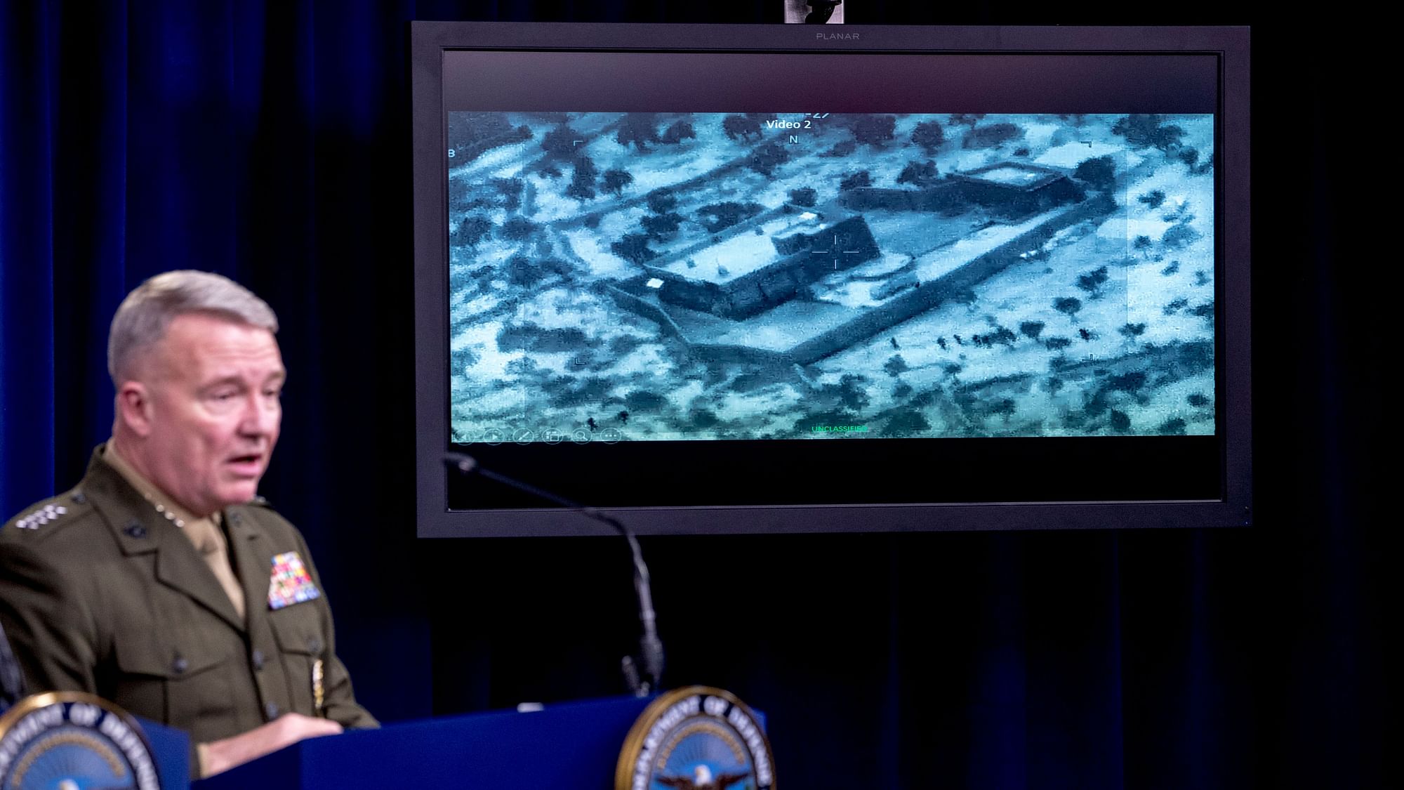 Gen. Frank McKenzie gives a briefing of the raid on IS leader Abu Bakr al-Baghdadi.