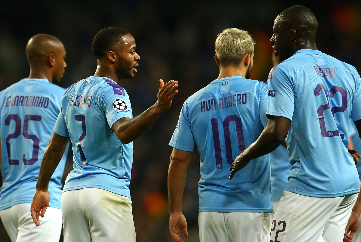 Raheem Sterling scored a quickfire second-half hat trick as 10-man Manchester City thrashed Atalanta 5-1 on Tuesday.