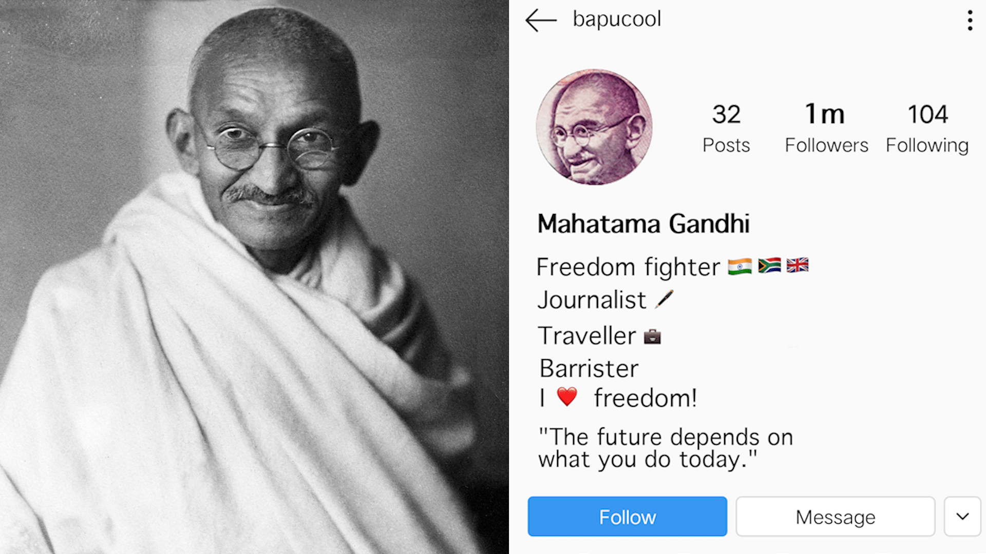 The nation is gearing up to mark Bapu’s 150th birth anniversary. So, here is an exclusive look at Mohandas Karamchand Gandhi’s Instagram account.