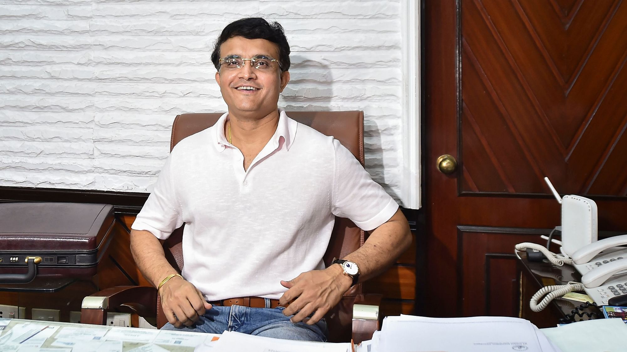<div class="paragraphs"><p>Former India captain Sourav Ganguly after taking charge at BCCI.&nbsp;</p></div>