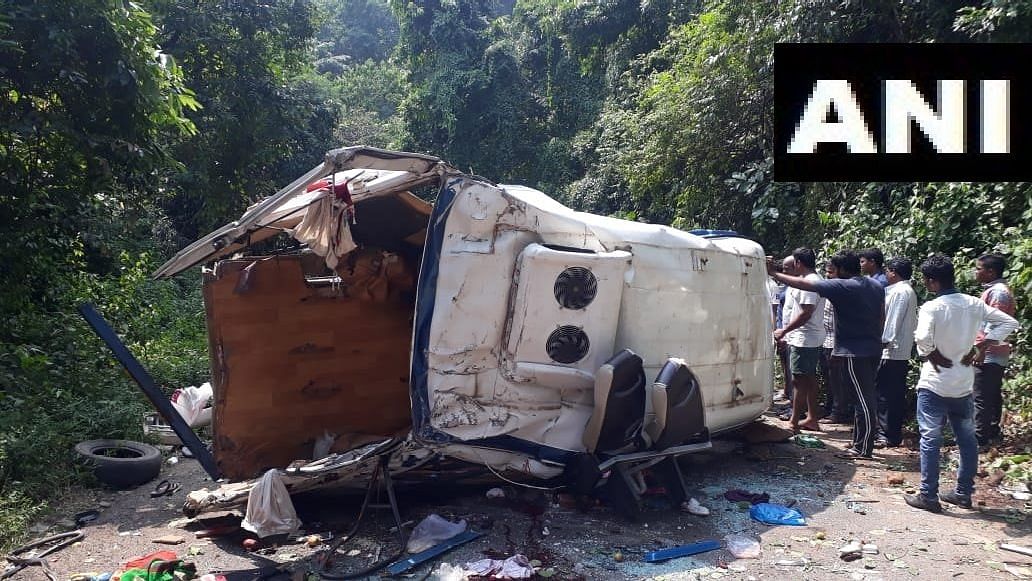 A bus met with an accident in Andhra Pradesh