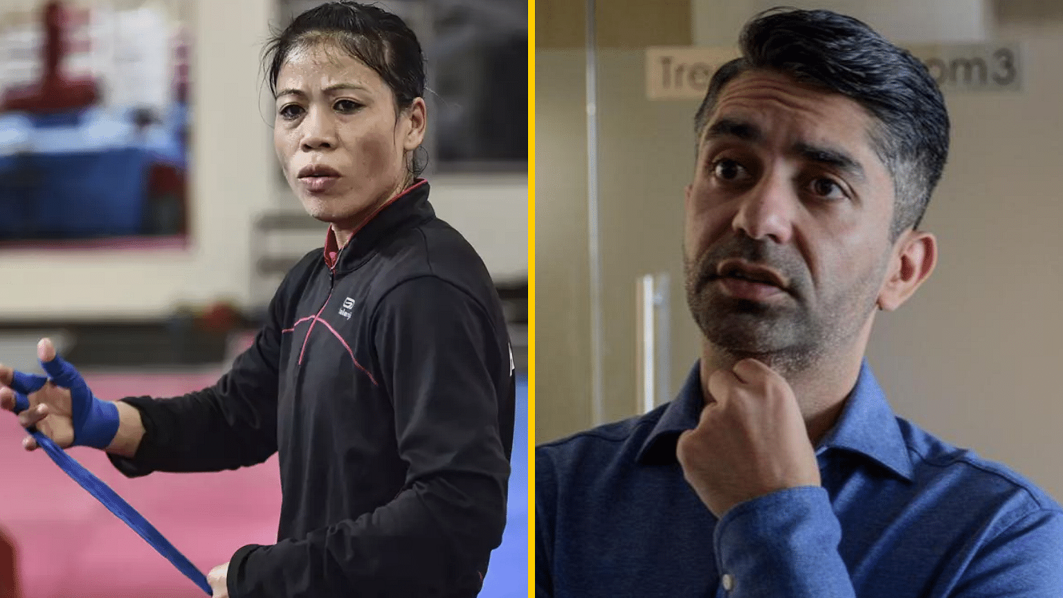 File picture of Mary Kom (left) and Abhinav Bindra.