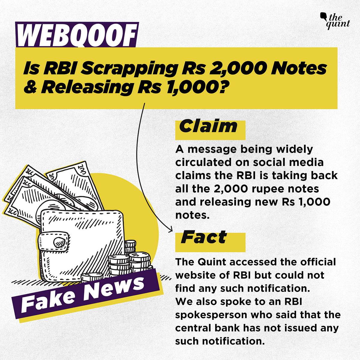 The Quint could verify that the message is a hoax and the central bank has no such plans.