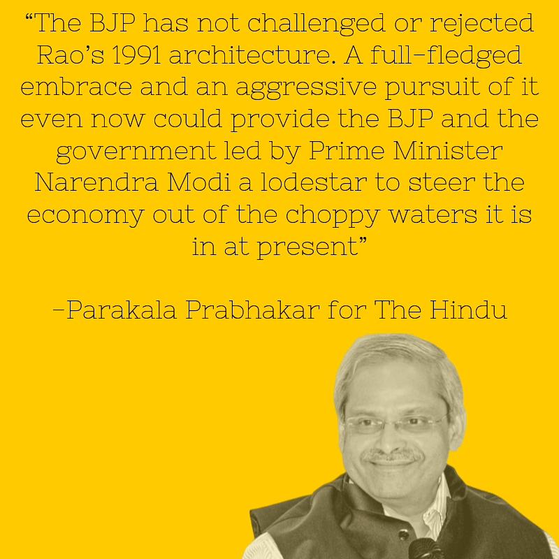 Prabhakar opines BJP, since its inception, has not been able to propose any economic framework of its own.