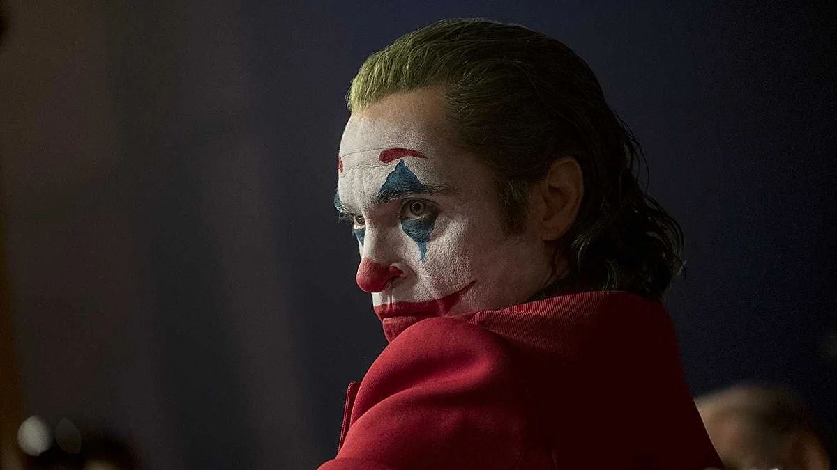 Joaquin Phoenix in a still from <i>Joker</i>.
