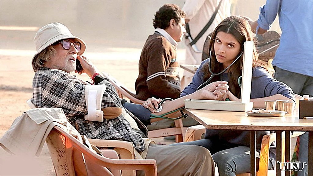 Deepika Padukone and Amitabh Bachchan in <i>Piku</i>.