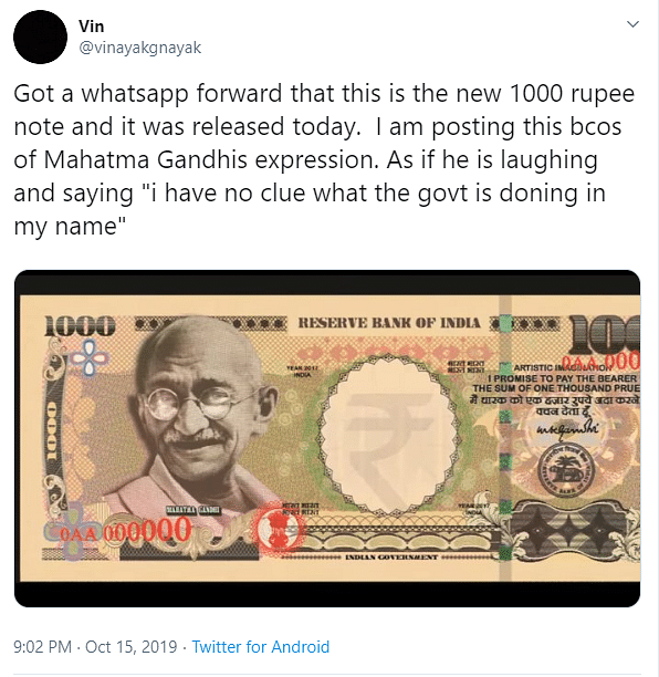 Fact Check Of Rbi Issues Rs 1000 Notes Has Rbi Issued New Rs 1 000 Notes No Image Was Created By An Artist