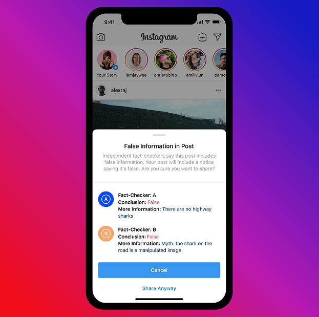 Users will see a pop-up if a certain content has marked as ‘false’ by fact-checkers.