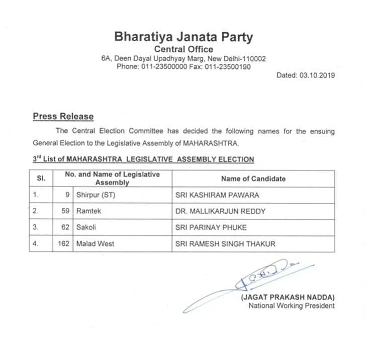 Third list of candidates.