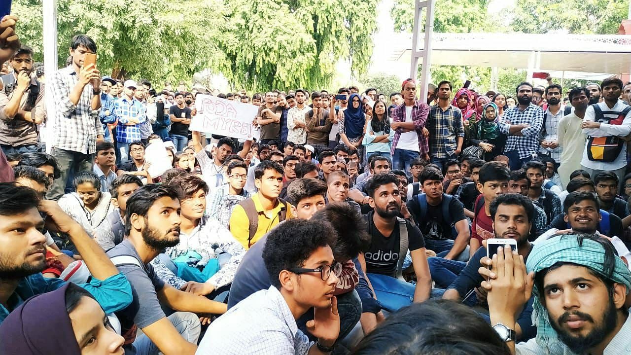 Students protest at Delhi’s Jamia Millia Islamia University