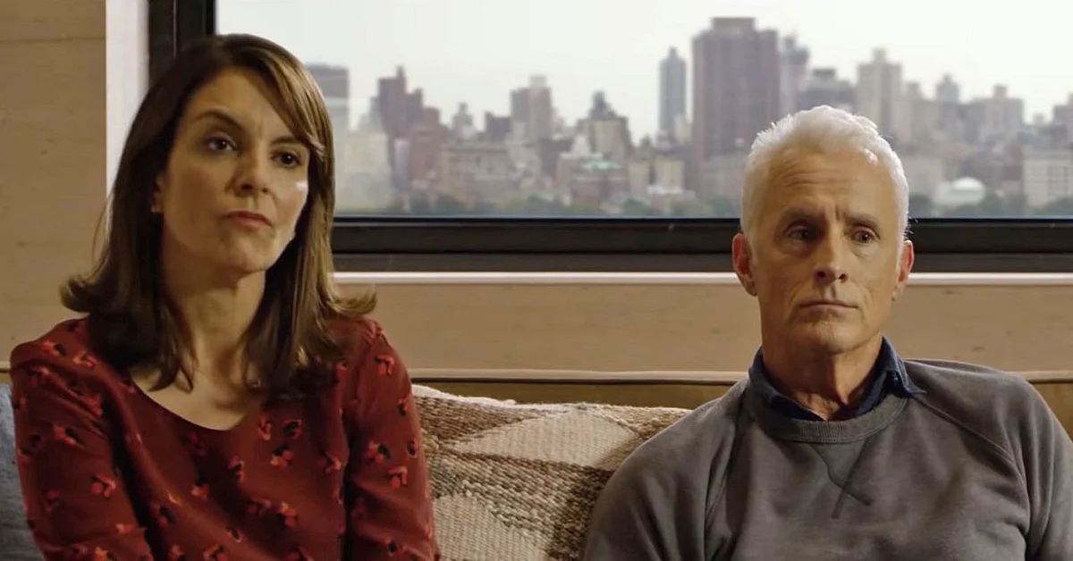 Tina Fey and John Slattery in a still from the show.