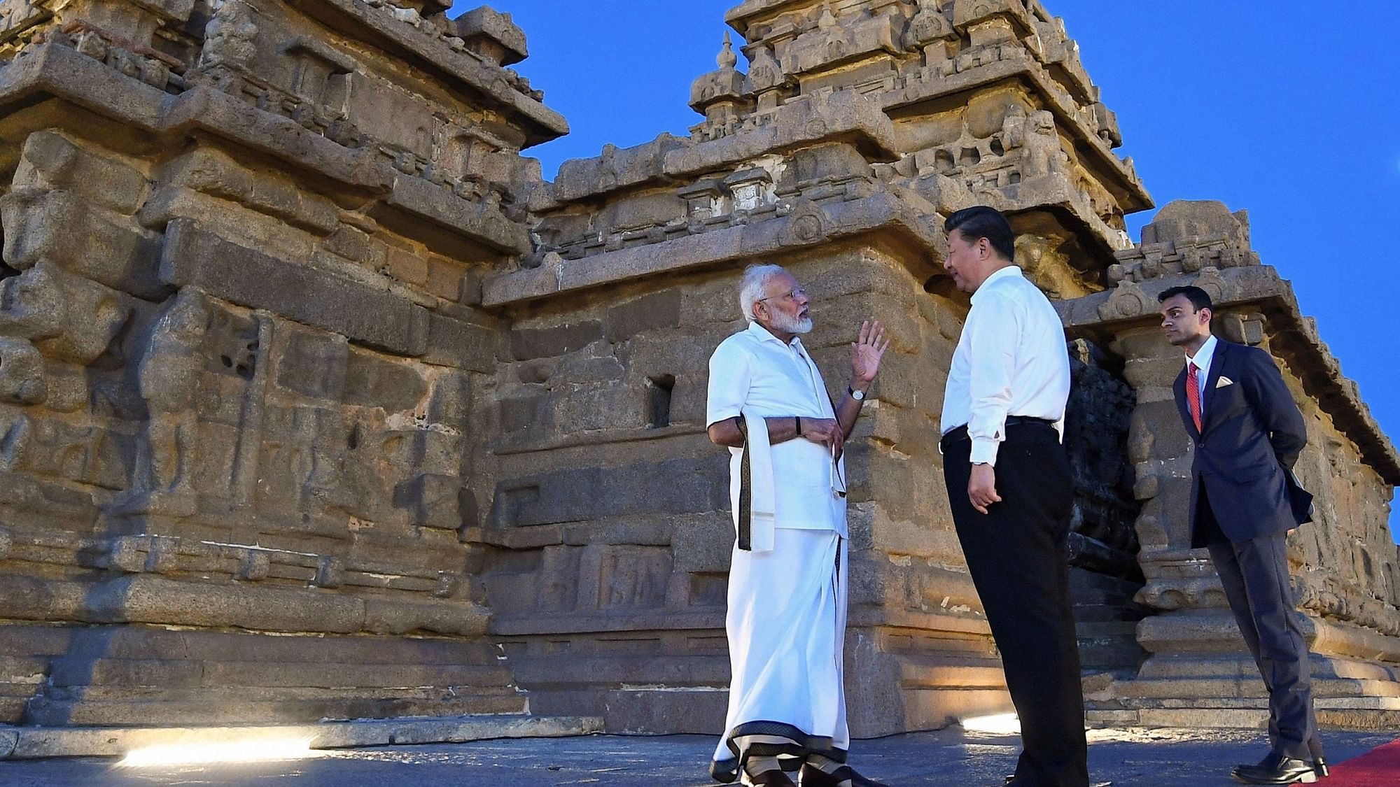 PM Modi met Chinese Premier XI Jinping, kick-starting their informal summit with a heritage walk in the coastal town of Mamallapuram on 11 October.