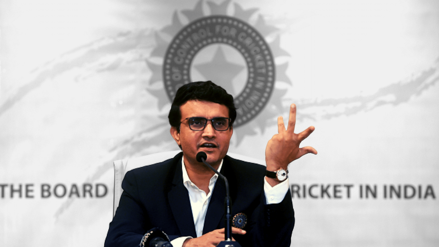 File photo: Sourav Ganguly during his first press conference as BCCI president on 23 October.