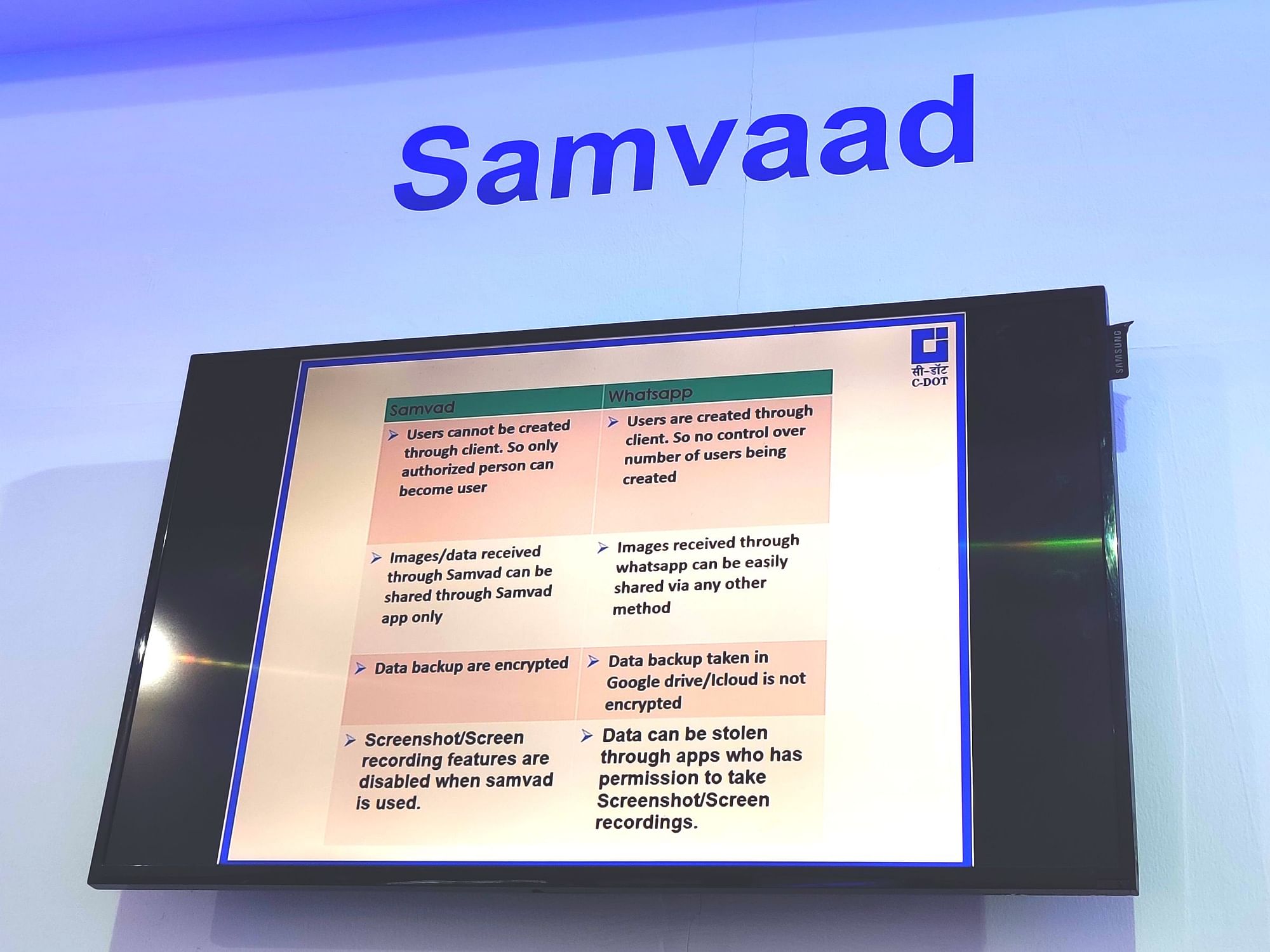 India Mobile Congress 2019: C-DOT Launches Samvaad Secure Messaging App ...