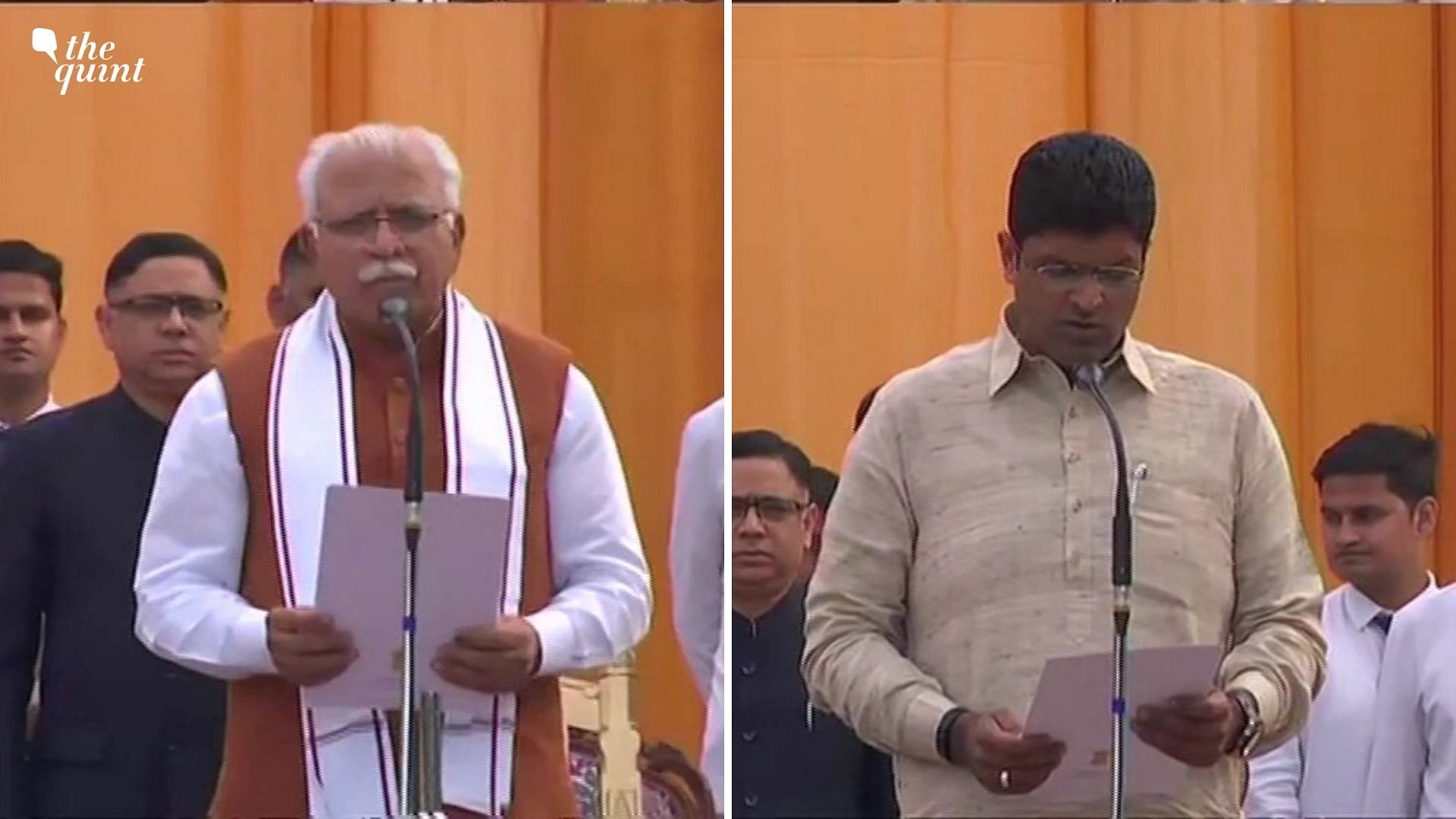 Manohar Lal Khattar on Sunday, 27 October took oath as the chief minister of Haryana for a historic second consecutive term, along with JJP leader Dushyant Chautala as the deputy chief minister.