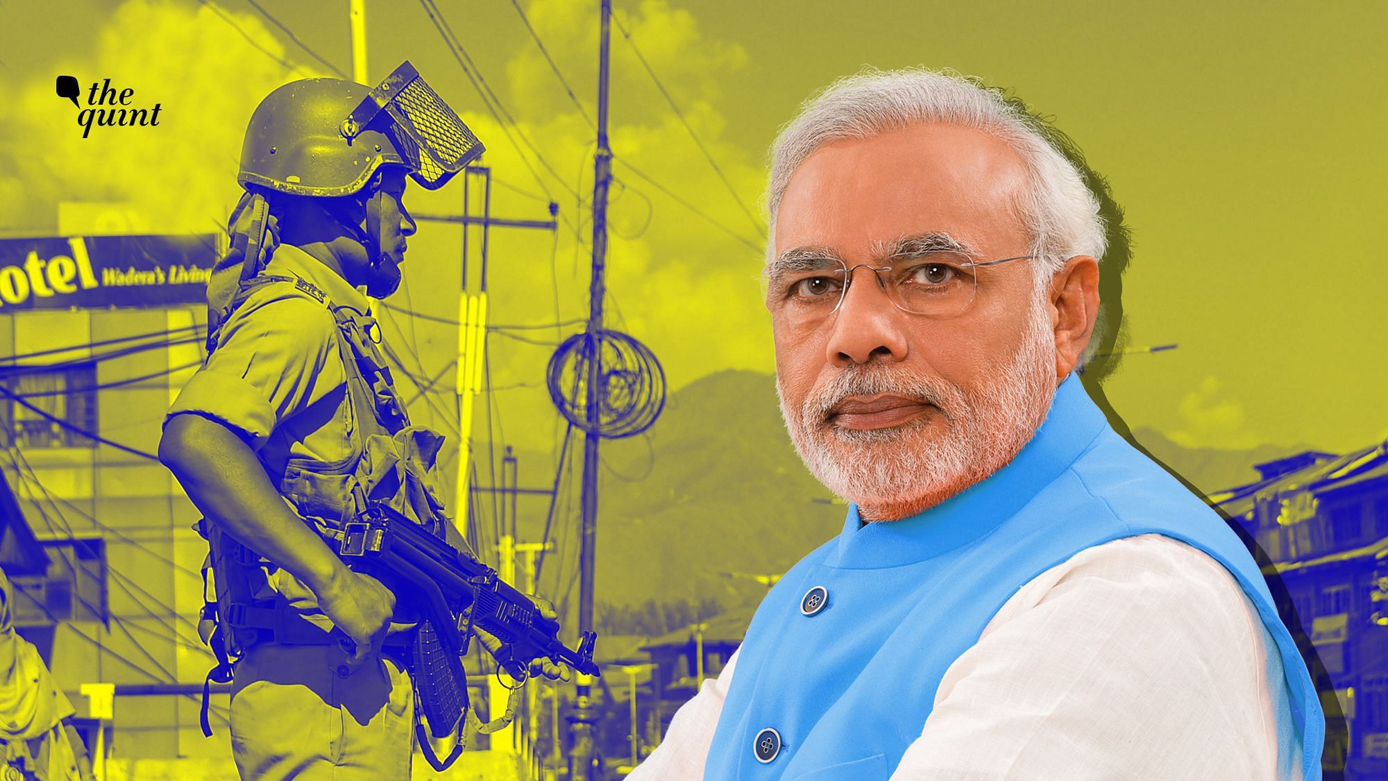 Image of PM Modi and a background picture of Kashmir used for representational purposes.