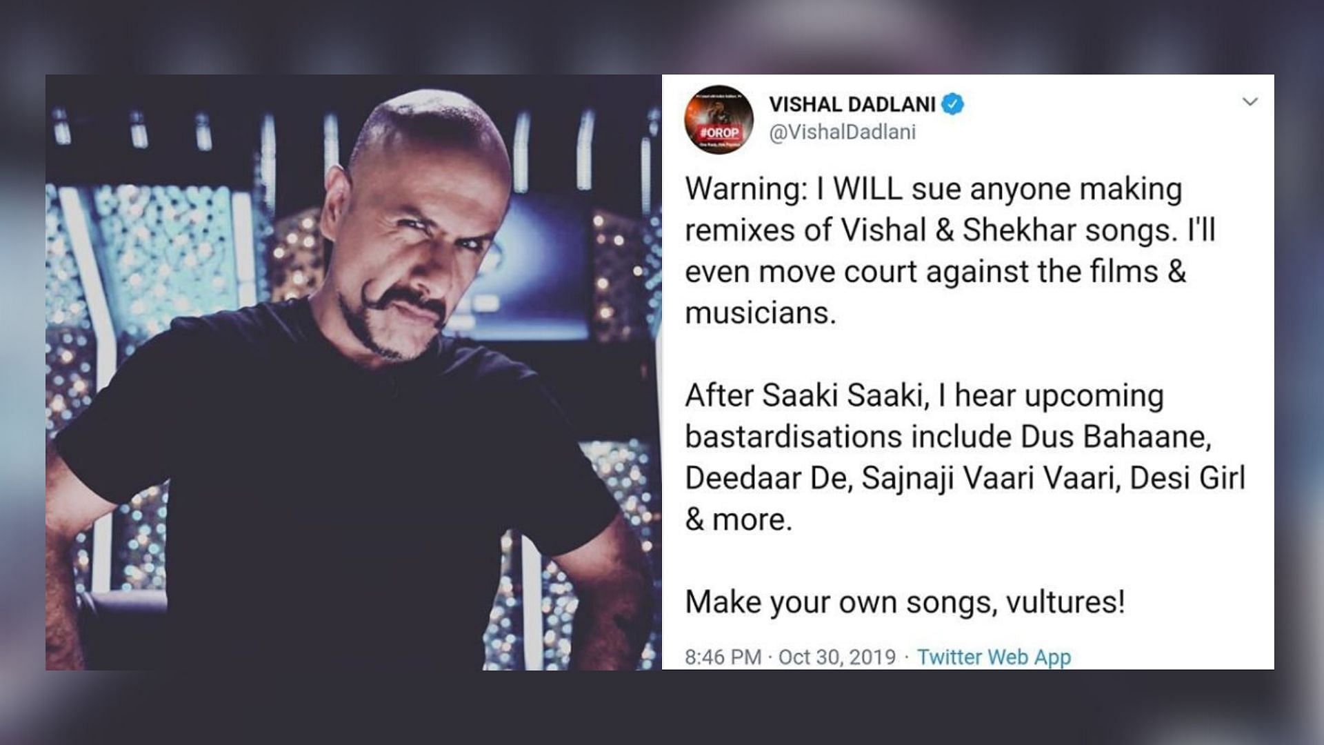 Here’s why Vishal Dadlani is so upset with musicians in the film industry.