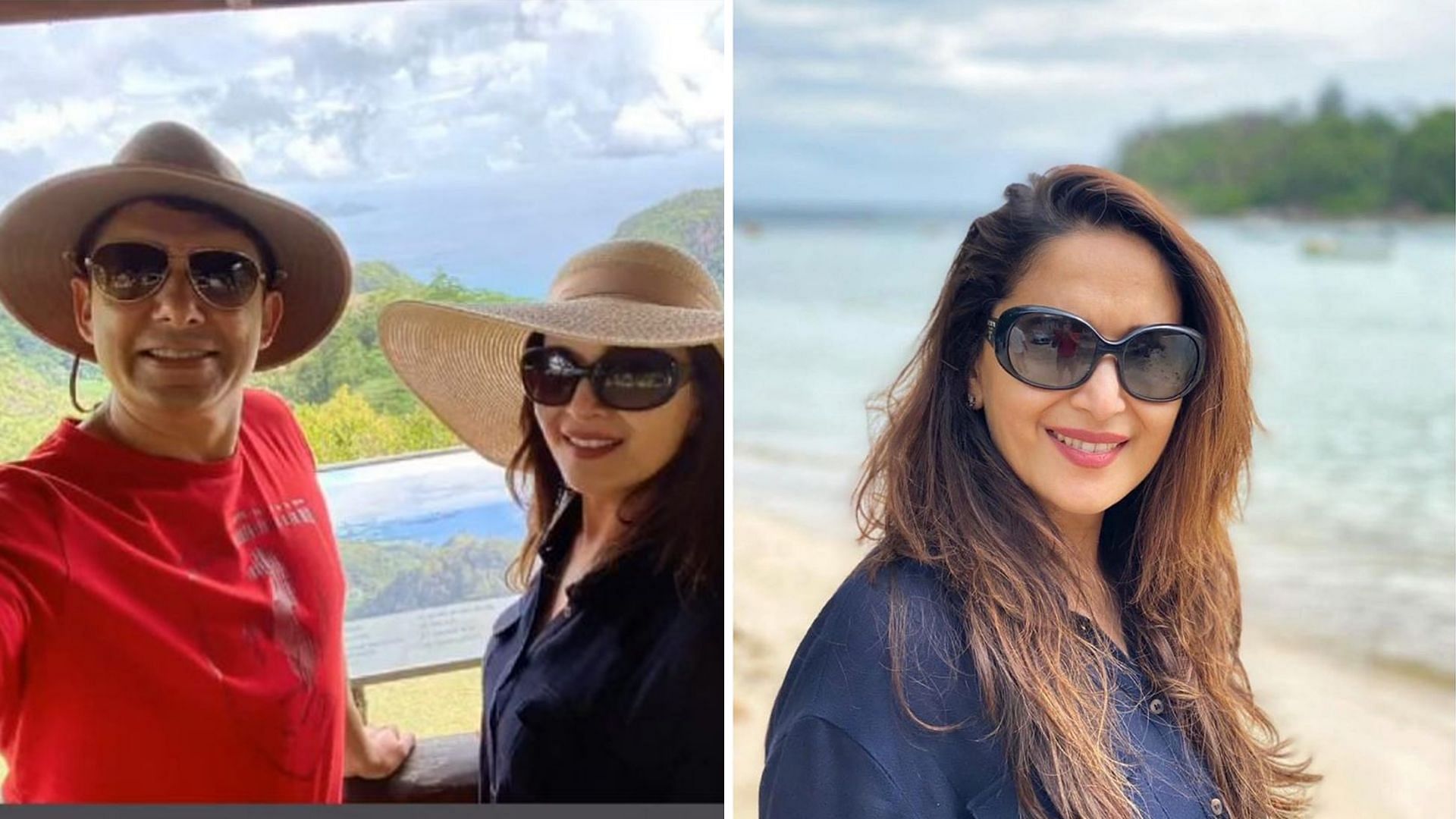 Madhuri Dixit and Sriram Nene are holidaying in Seychelles.&nbsp;
