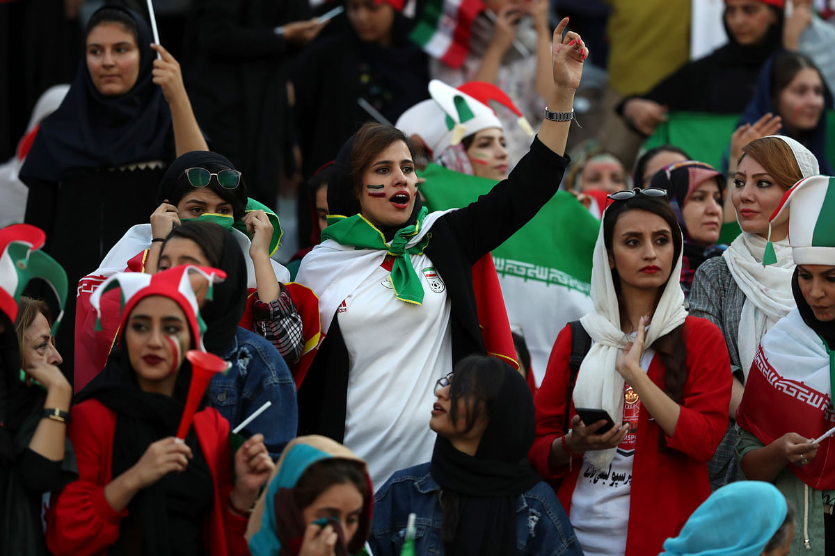 Iranian women attended a football match freely for the first time in decades, on Thursday.