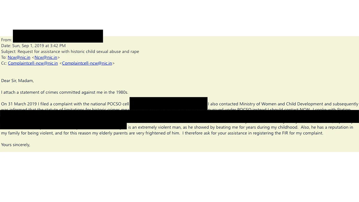 A screenshot from Vidhi’s email.