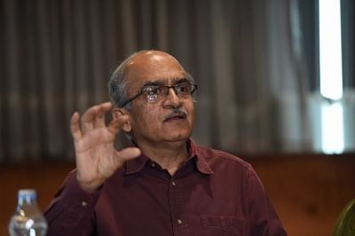 Lucknow: Eminent lawyer Prashant Bhushan addresses a press conference in Lucknow on March 9, 2019. (Photo: IANS)