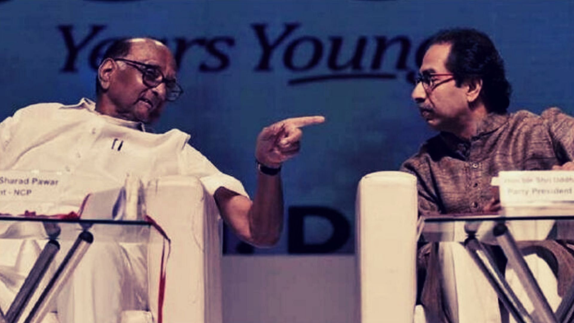 NCP supremo Sharad Pawar with Shiv Sena chief Uddhav Thackeray.&nbsp;
