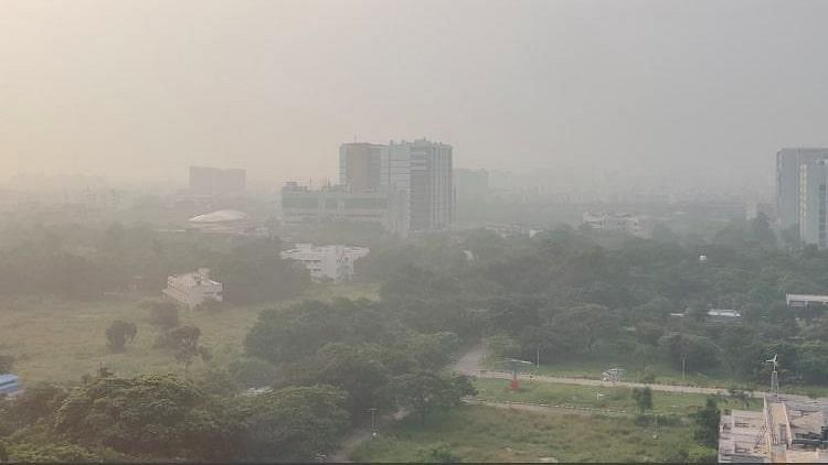 Visuals of the haze in Chennai.