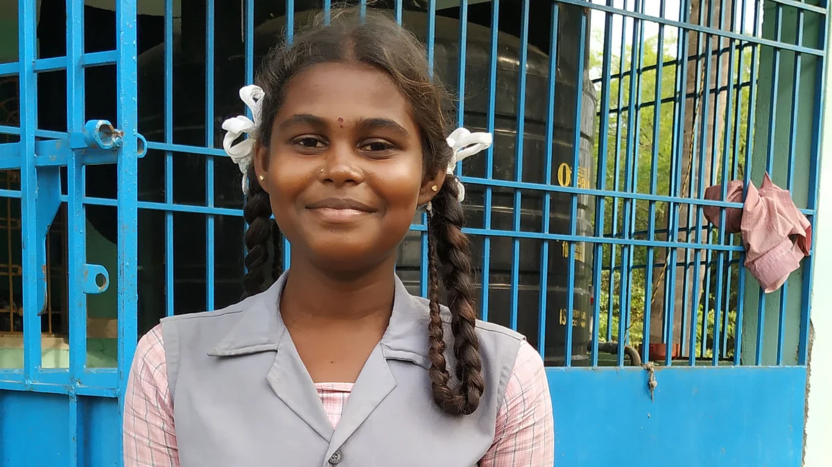 15-year-old Samandhi, from the Irular tribal community, is a first generation learner.