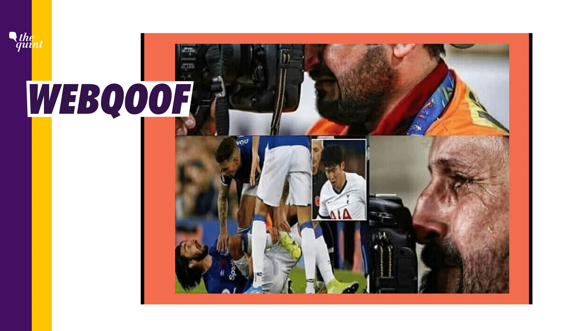 A photo is being shared with the claim that it shows a photographer crying as he looks at footballer Andre Gomes’ ankle getting broken.